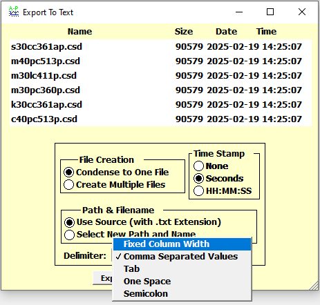Export to Text